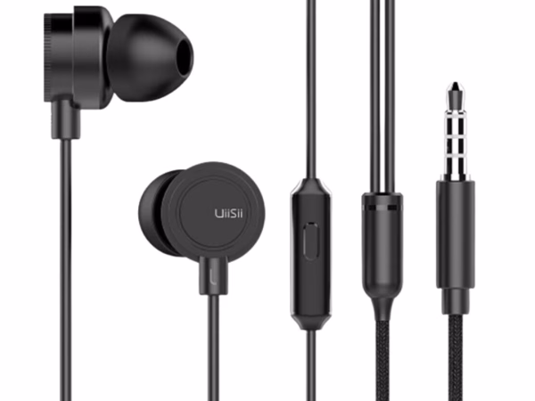 UiiSii HM13 Black Wired In-Ear Headphone with Mic – HD Sound & Deep Bass