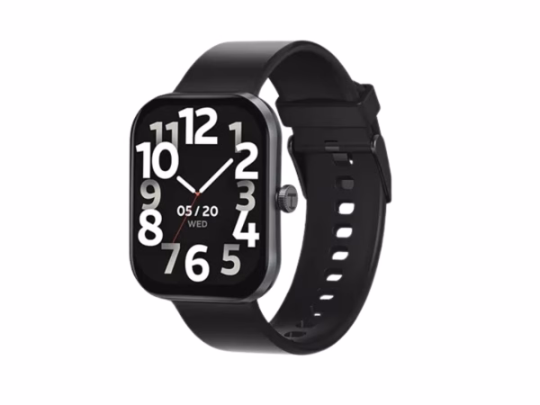HAYLOU Watch S6 Smartwatch Black Color – Front View with AMOLED Display and Bluetooth Calling Feature