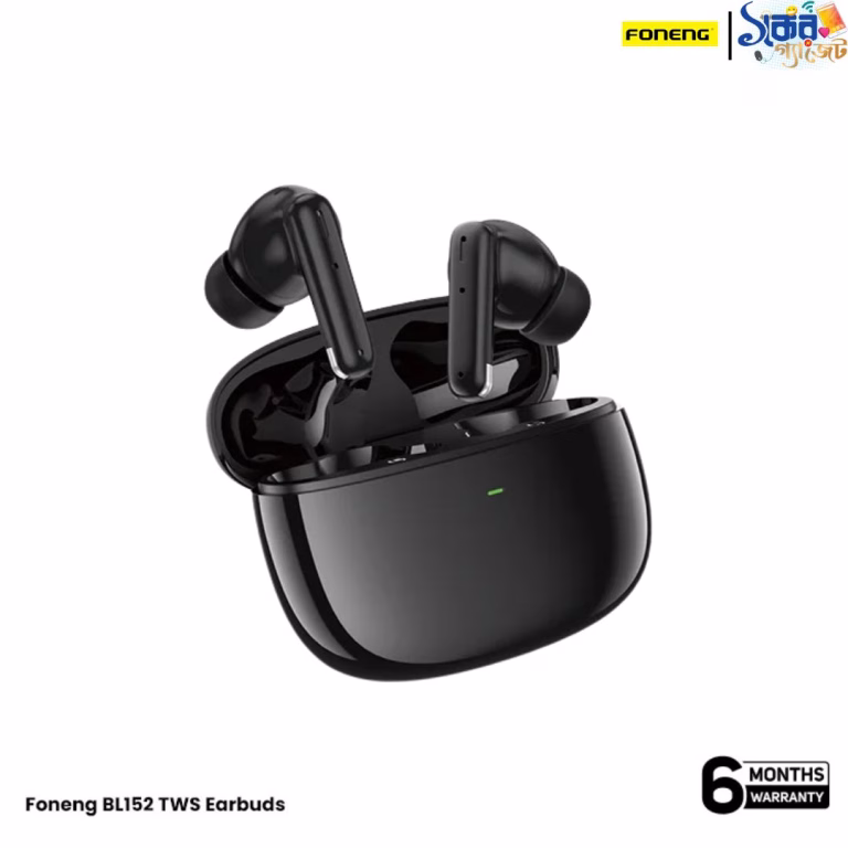 FONENG BL152 ANC+ENC True Wireless Earbuds black and beige color with Bluetooth 5.3 and long battery life